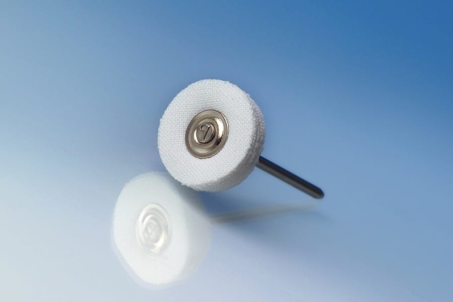 Polishing wheel small, muslin, mounted